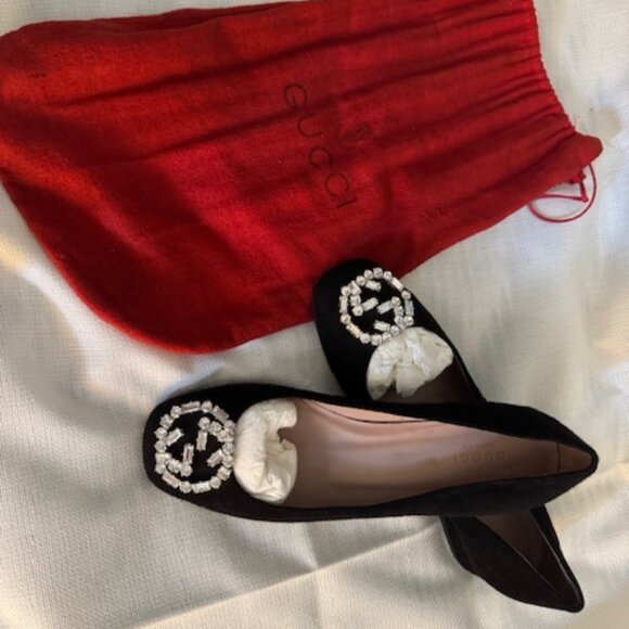 GUCCI "Sparkling GG Pump" in Black Suede - Style 353734 - WORN ONCE - Picture 8 of 8